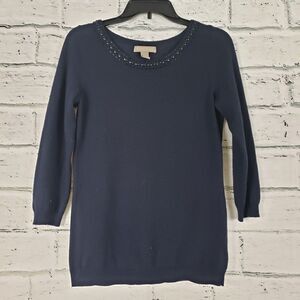 Banana republic embellished 3/4 sleeve sweate
